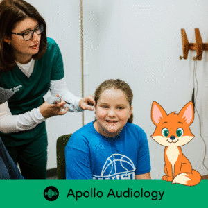 Dr. Davis testing child's hearing